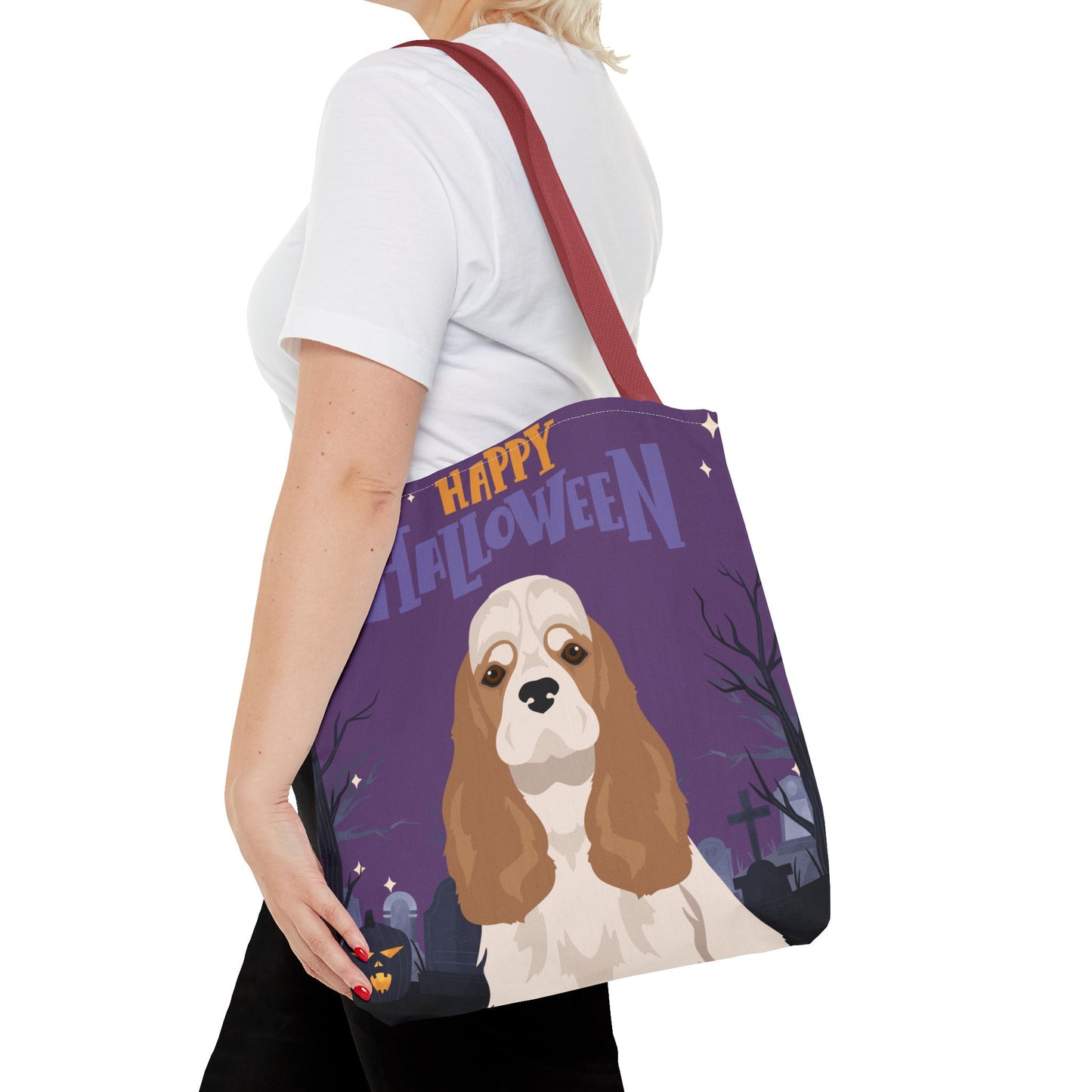 Cocker Spaniel Dog Happy Halloween Tote Bag 16x16