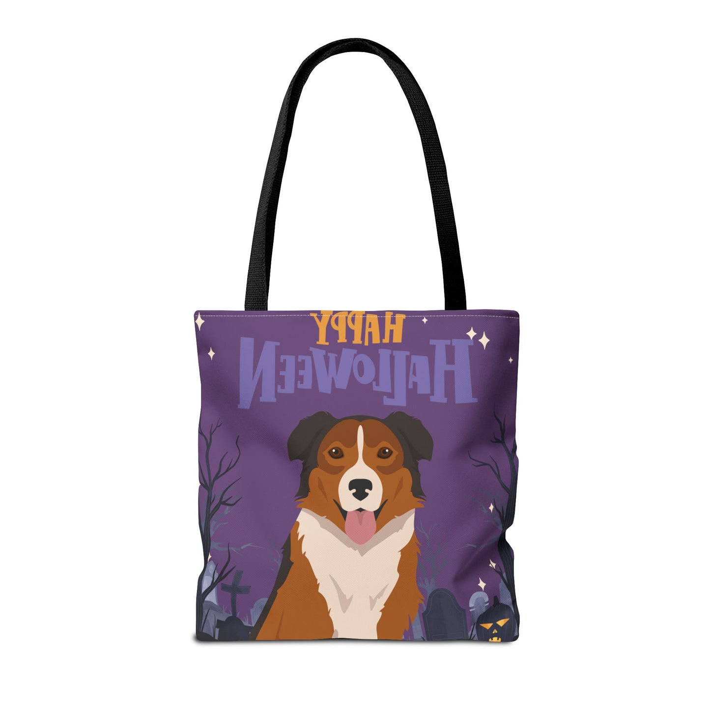 English Shepherd Dog Happy Halloween Tote Bag 16x16