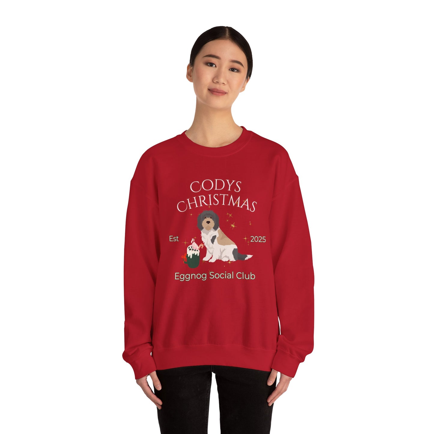 Grand Basset Griffon Vandeen Dog Christmas Social Club Unisex Heavy Blend Crewneck Sweatshirt Custom Name