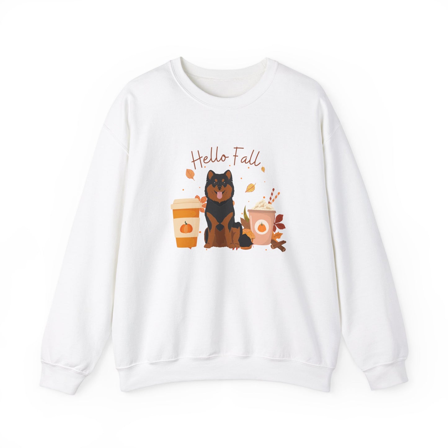 Finnish Lapphund Dog Fall Halloween Unisex Heavy Blend Crewneck Sweatshirt