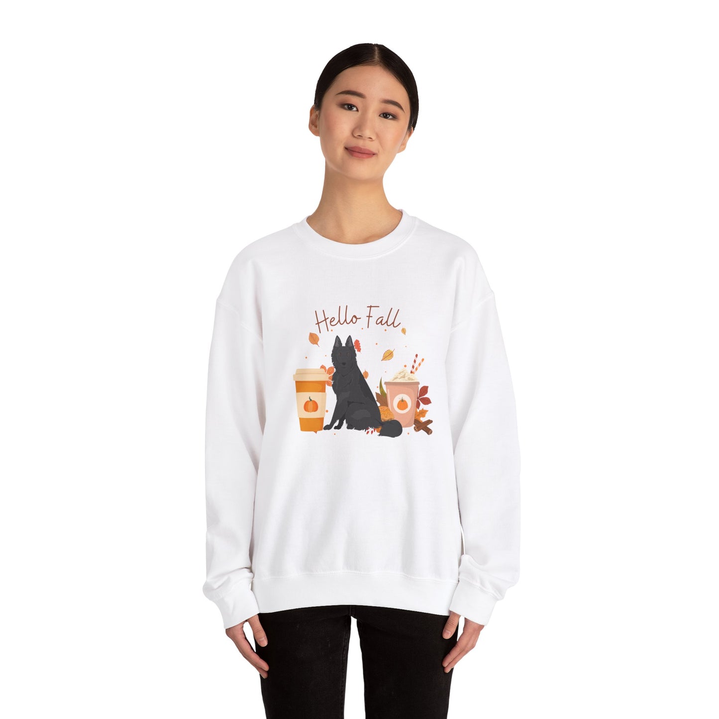 Belgian Shepherd Dog Fall Halloween Unisex Heavy Blend Crewneck Sweatshirt