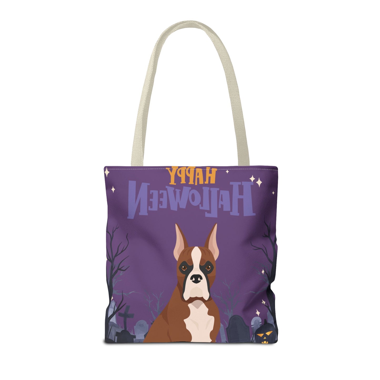 Boxer Dog Happy Halloween Tote Bag 16x16