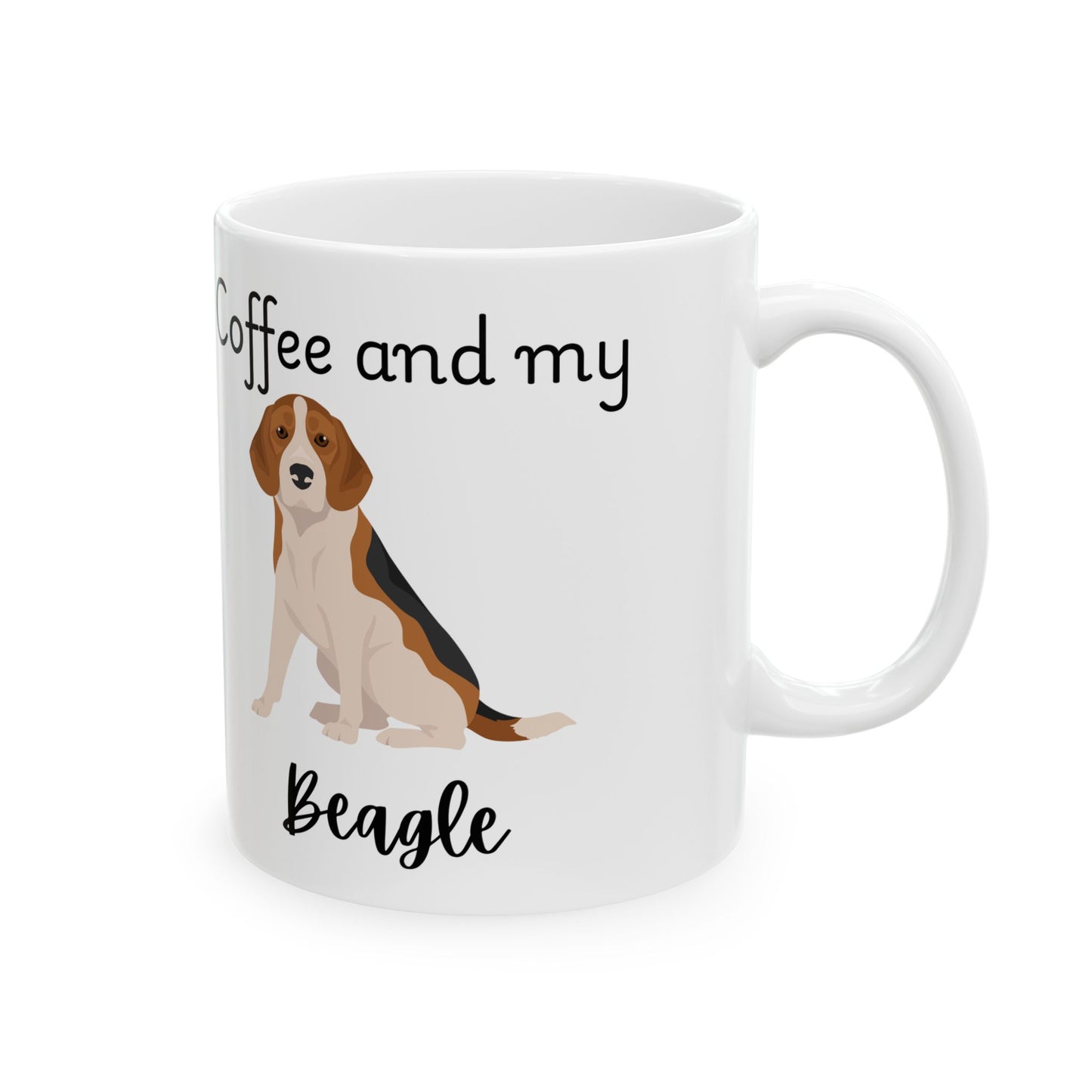 Coffee and My Beagle Ceramic Mug | Dog Lover Gift, Pet Owner Cup, Cute Mug for Dog Moms, Funny Mug for Coffee Lovers