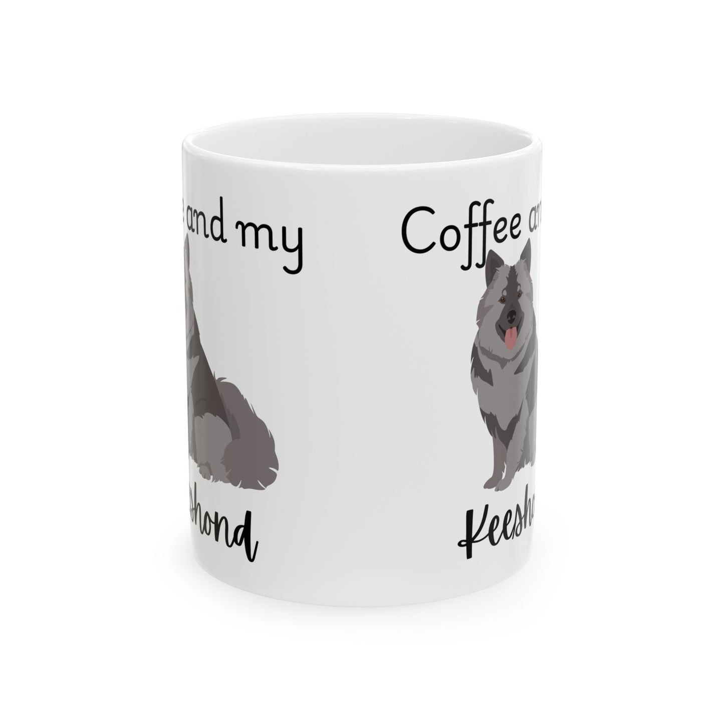 Coffee and My Keeshond Ceramic Mug | Dog Lover Gift, Pet Owner Cup, Cute Mug for Dog Moms, Funny Mug for Coffee Lovers