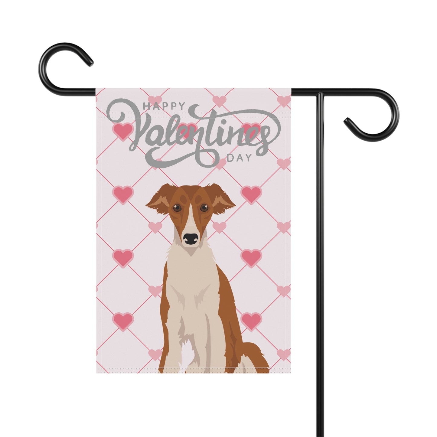 Silken Windhound Dog Valentines Day Garden Flag