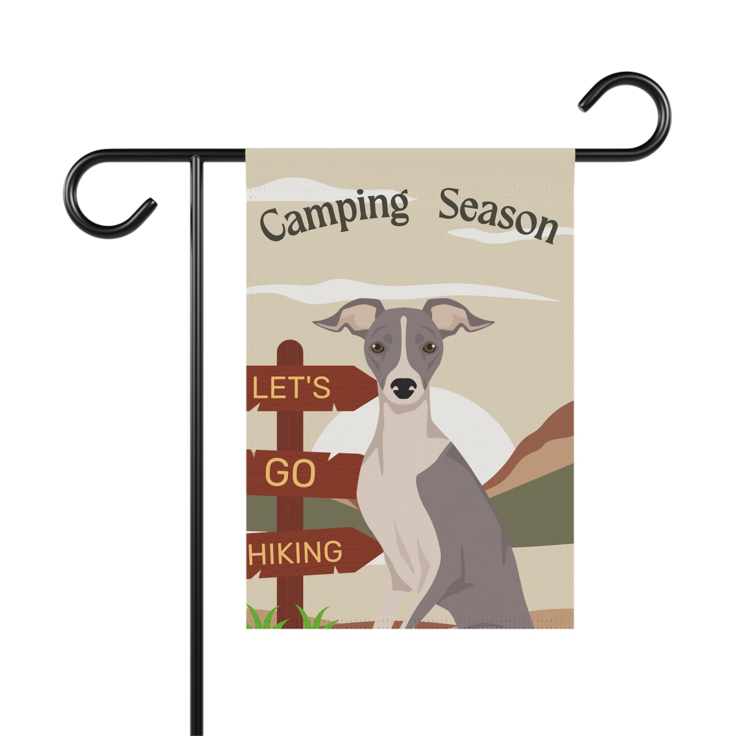 Italian Greyhound Dog Camping Garden Flag