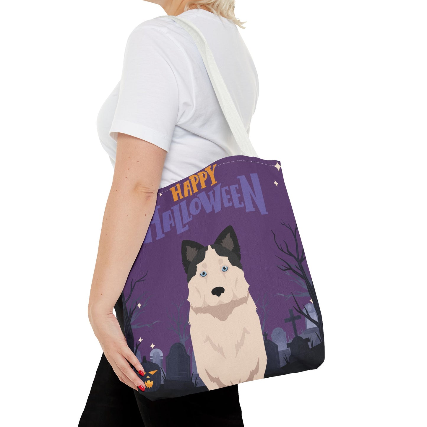 Yakutian Laika Dog Happy Halloween Tote Bag 16x16