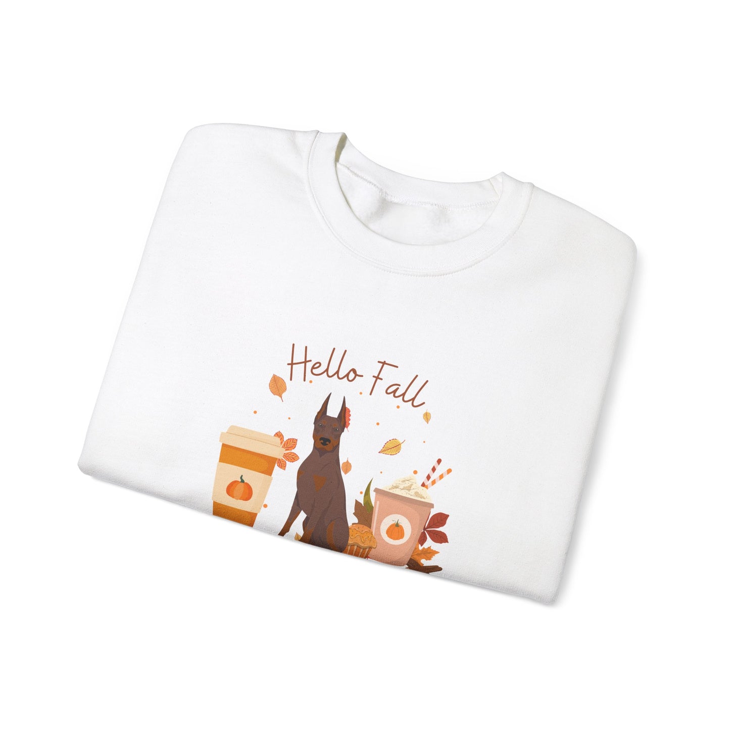 Doberman Pinscher Dog Fall Unisex Heavy Blend Crewneck Sweatshirt