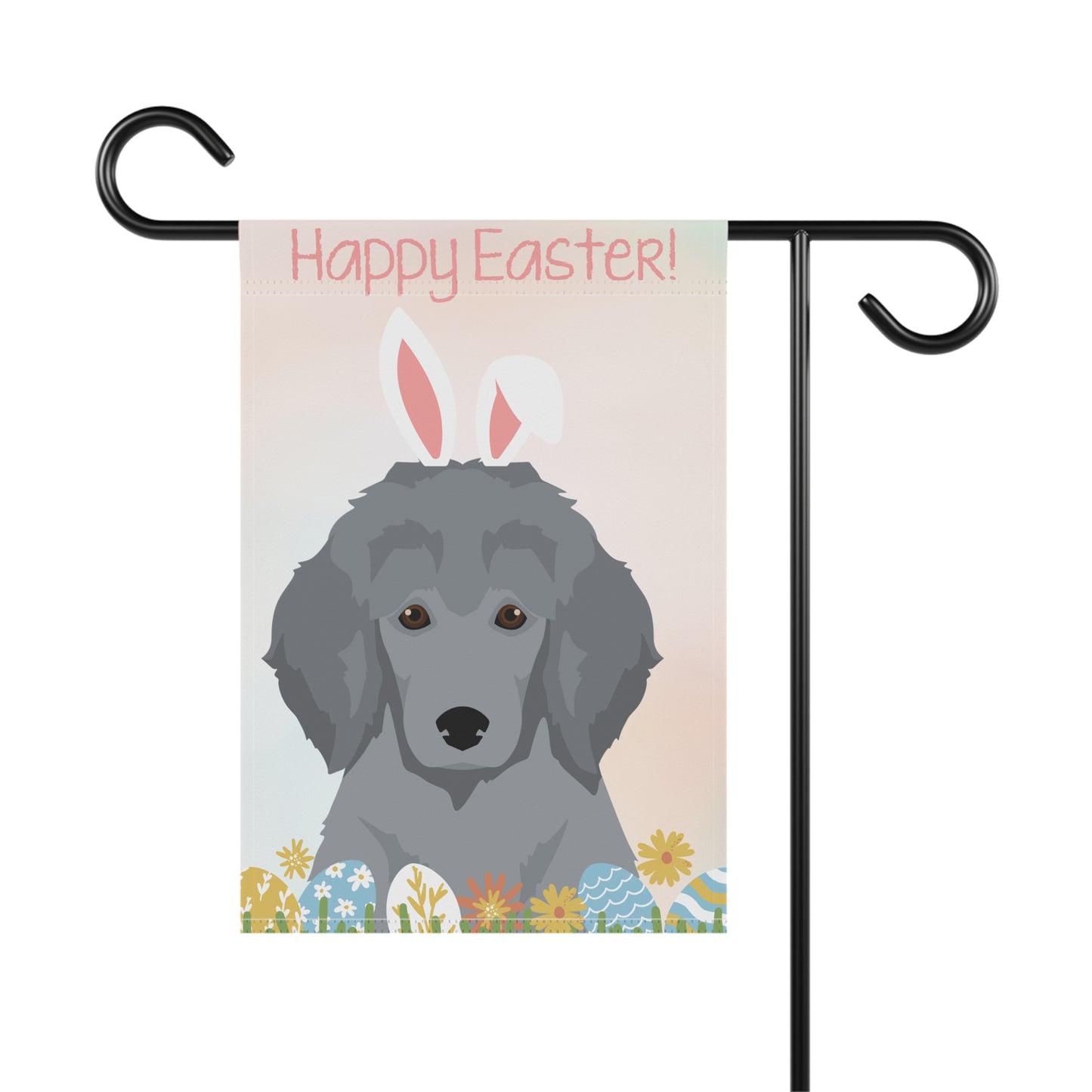 Poodle Dog Happy Easter Garden Flag