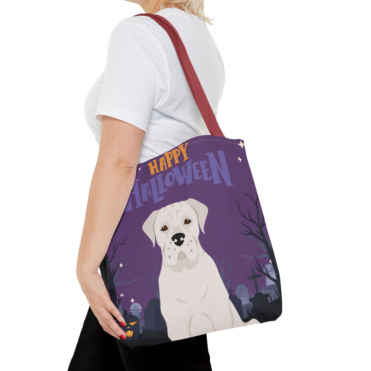 Dogo Argentino Dog Happy Halloween Tote Bag 16x16