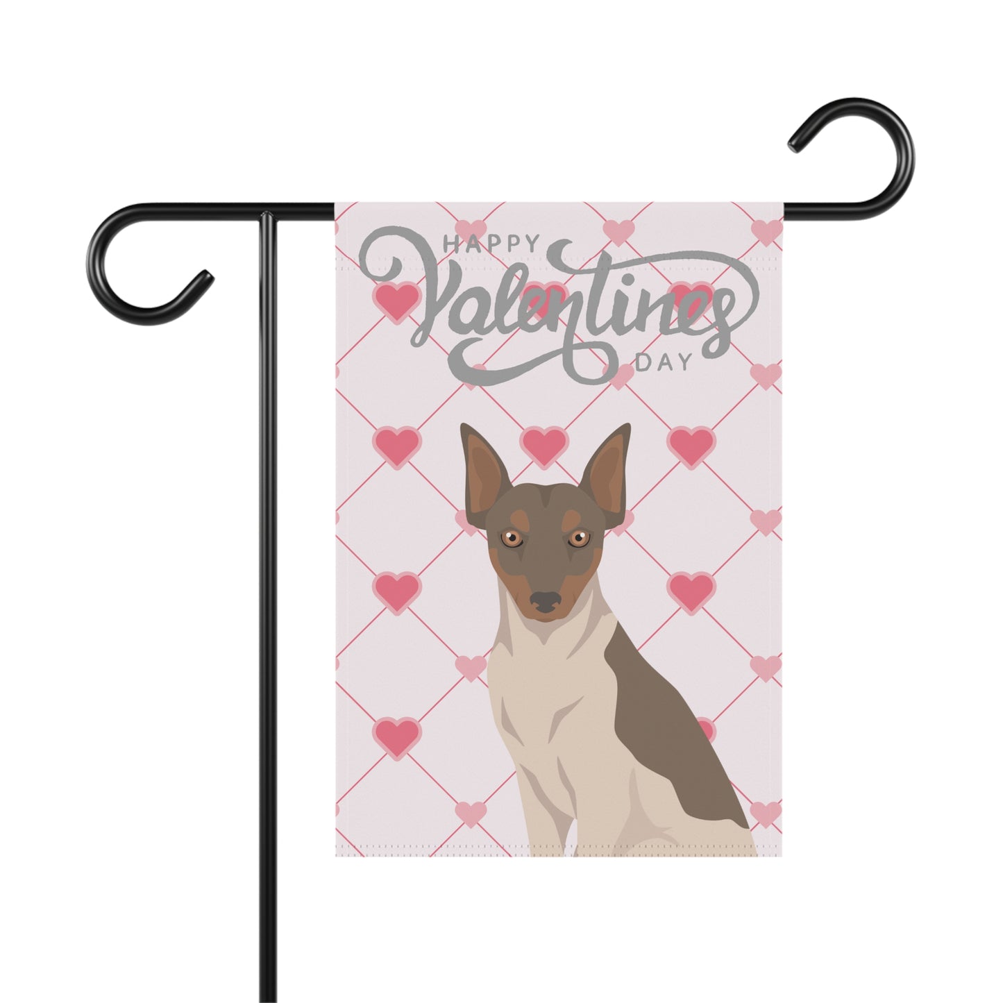 Brazilian Terrier Dog Valentines Day Garden Flag