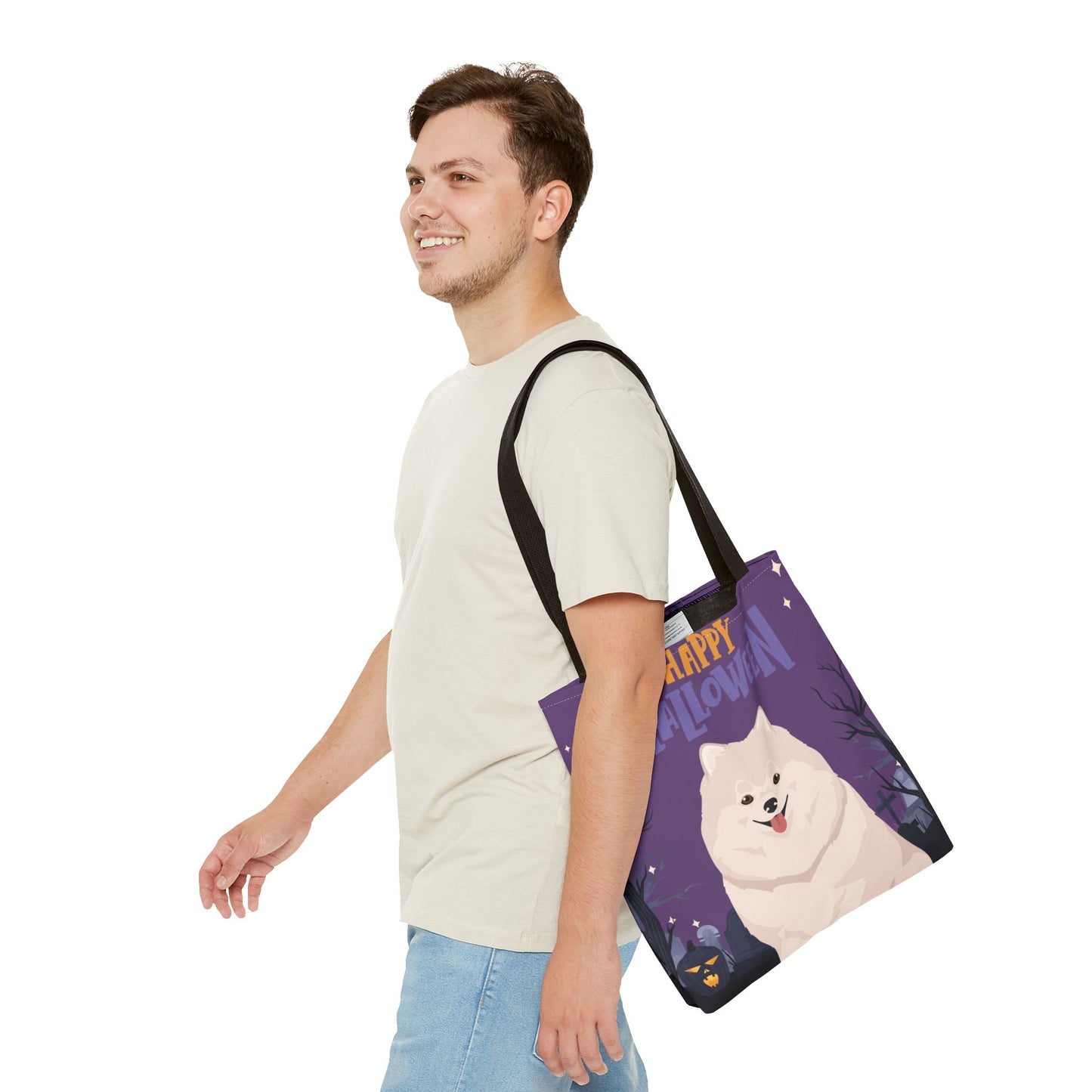 Pomeranian Dog Happy Halloween Tote Bag 16x16