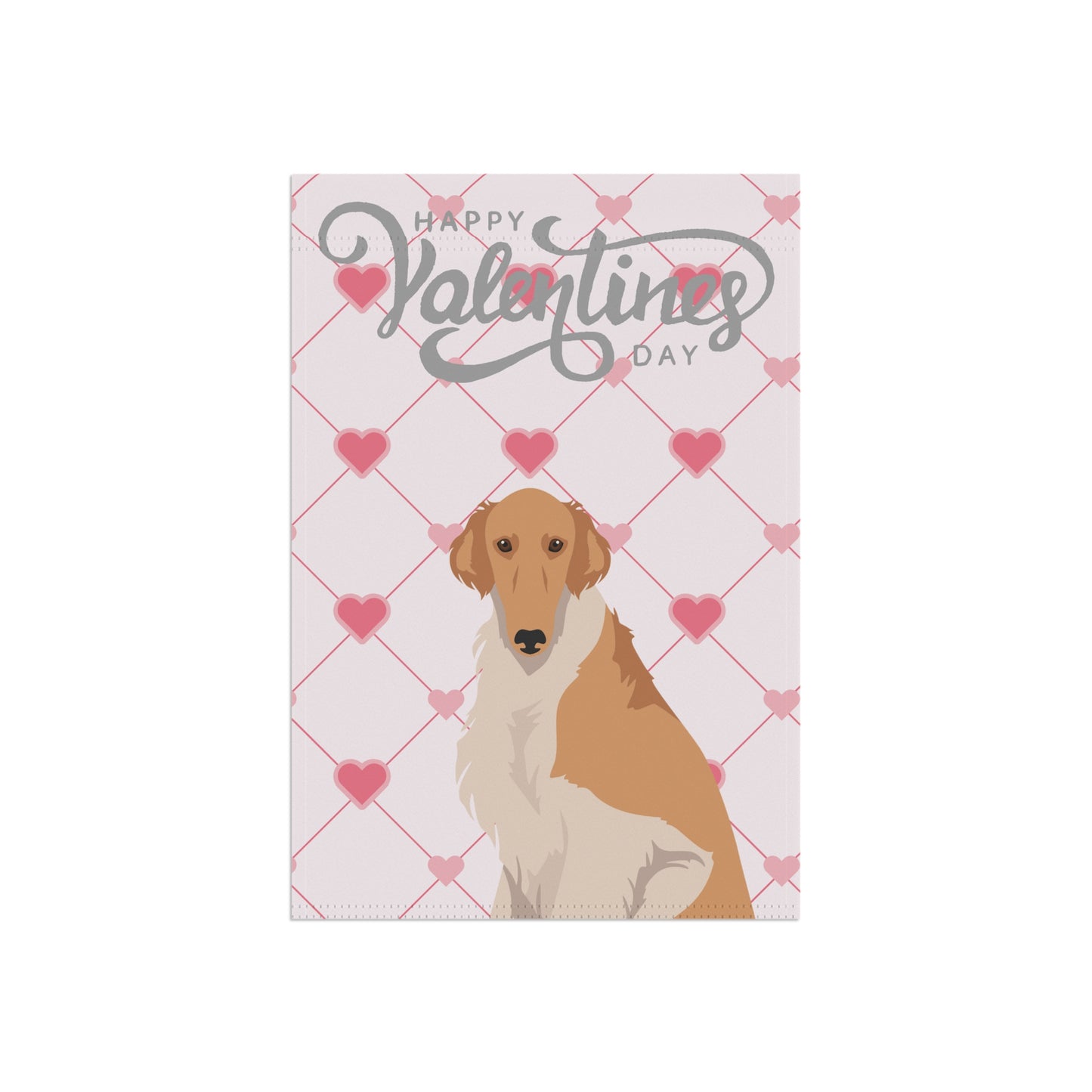 Borzoi Dog Valentines Day Garden Flag