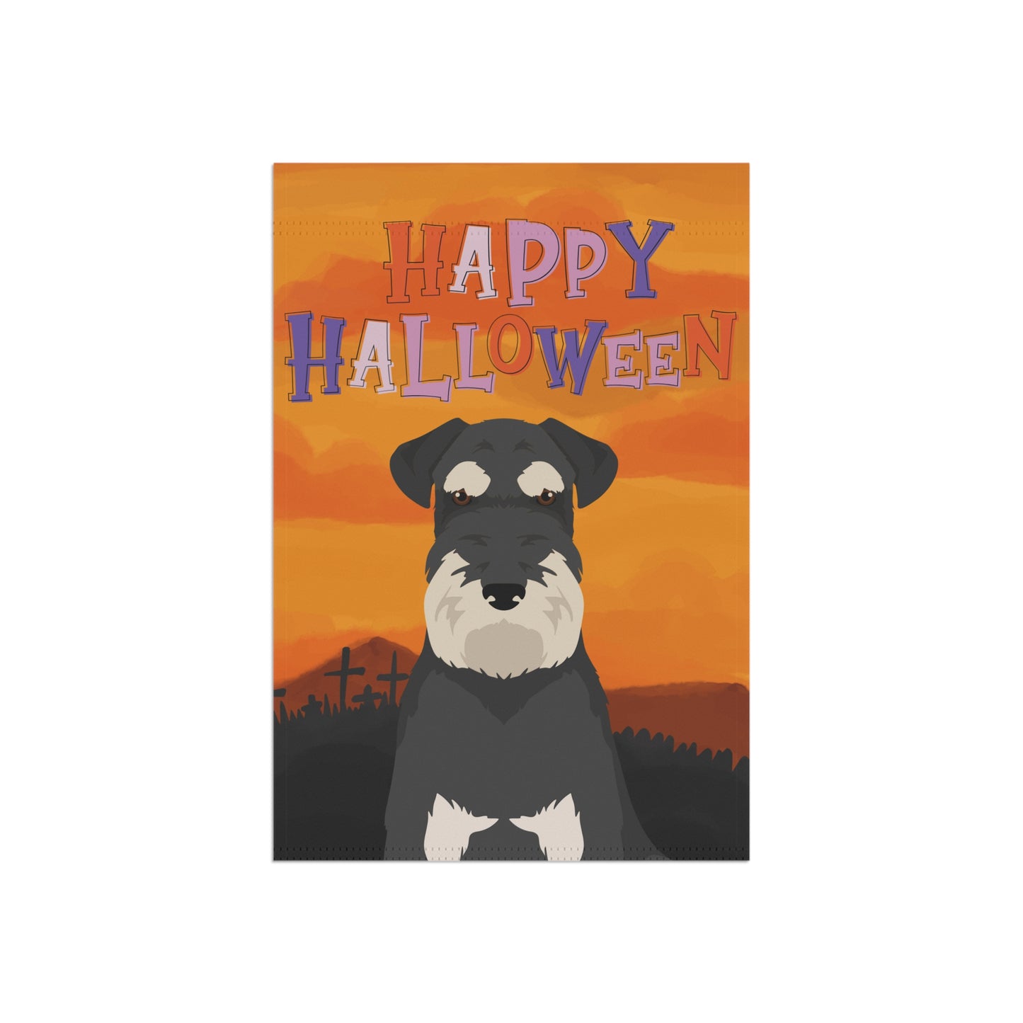 Schnauzer Dog Halloween Garden Flag