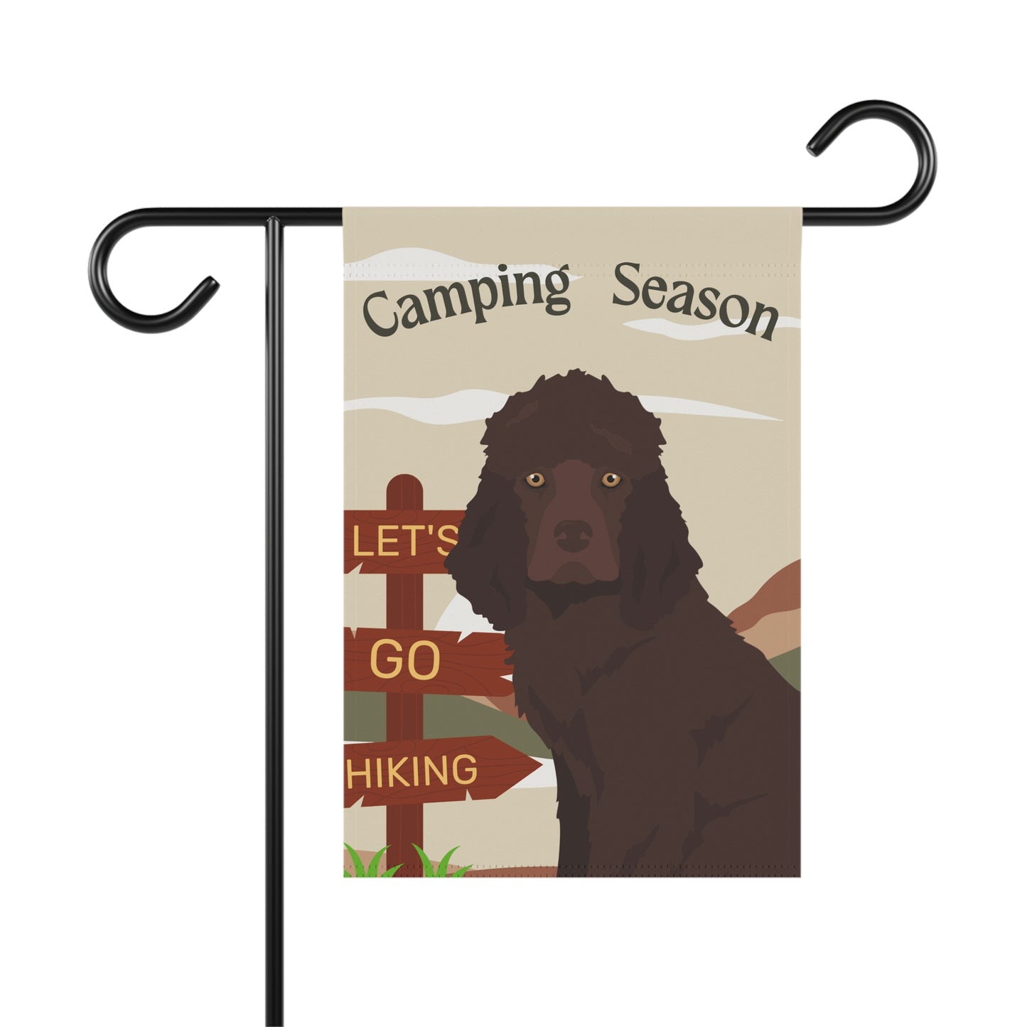 Irish Water Spaniel Dog Camping Garden Flag