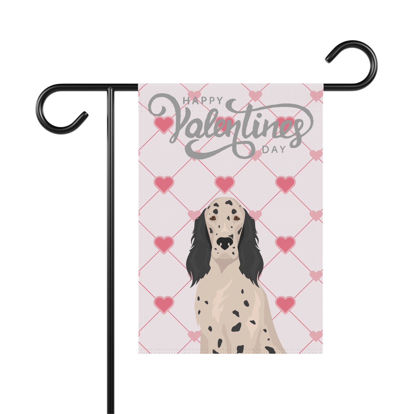 English Setter Dog Valentines Day Garden Flag