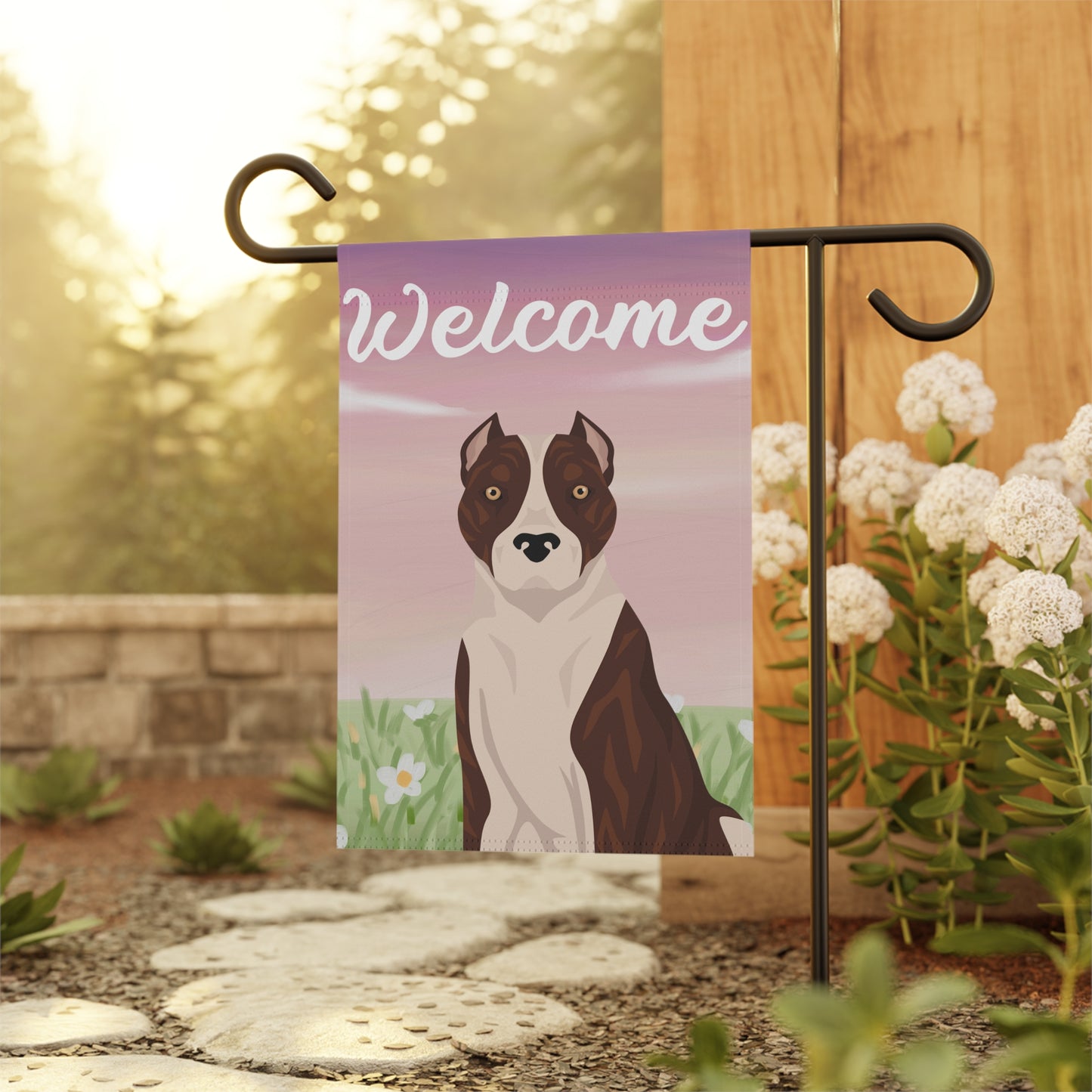American Staffordshire Terrier Dog Welcome Garden Flag