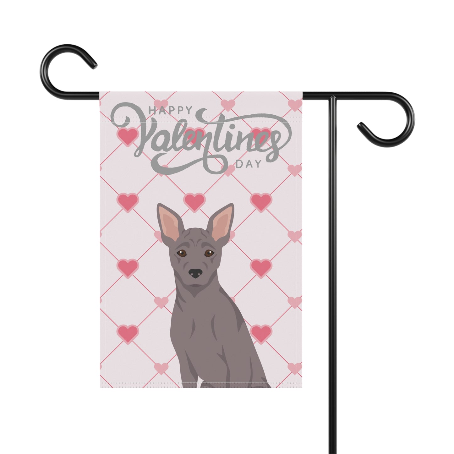 American Hairless Terrier Dog Valentines Day Garden Flag