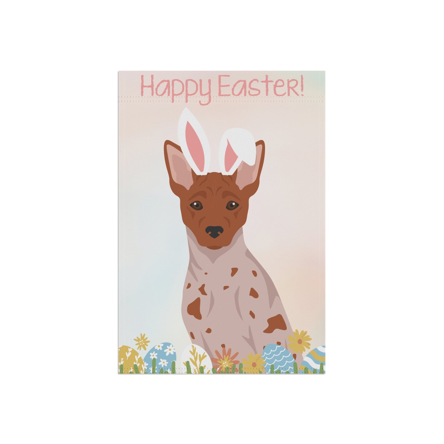 American Hairless Terrier Dog Happy Easter Garden Flag