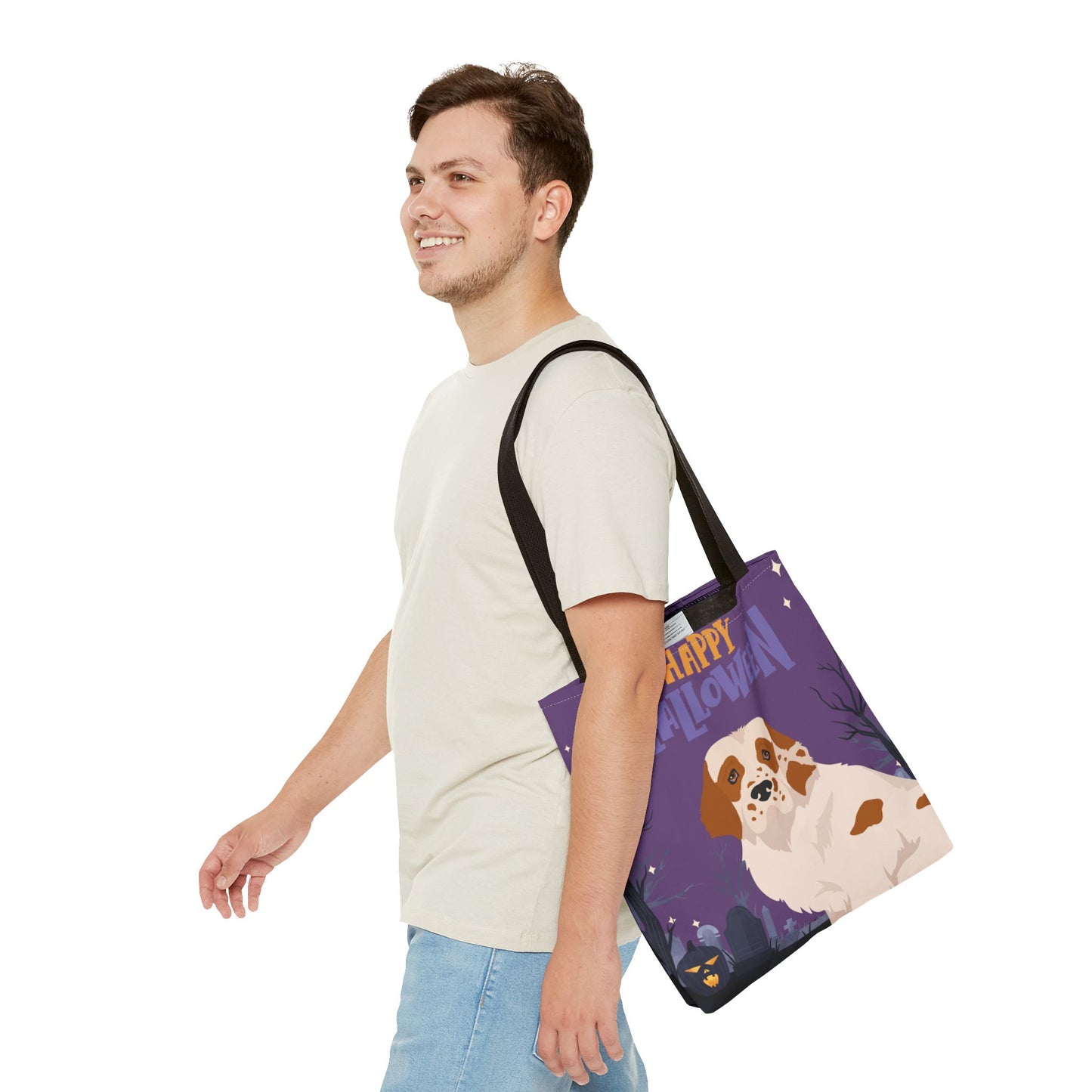 Clumber Spaniel Dog Happy Halloween Tote Bag 16x16