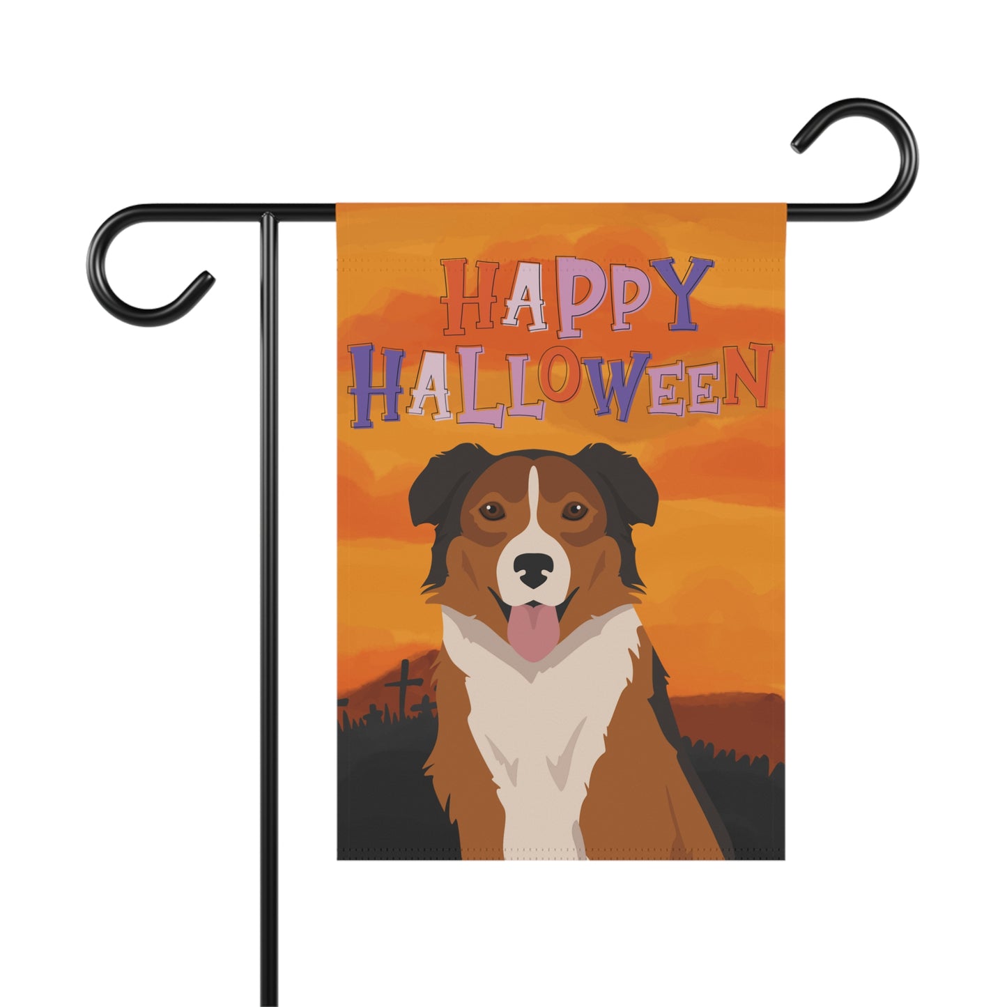 English Shepherd Dog Halloween Garden Flag