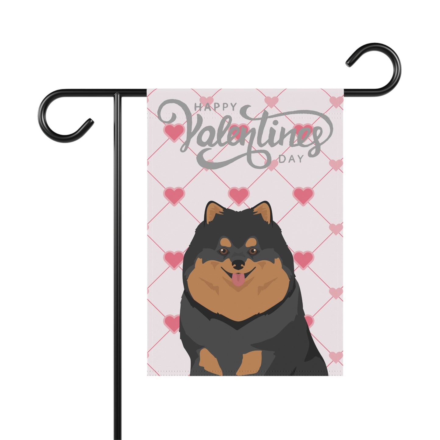 Pomeranian Dog Valentines Day Garden Flag