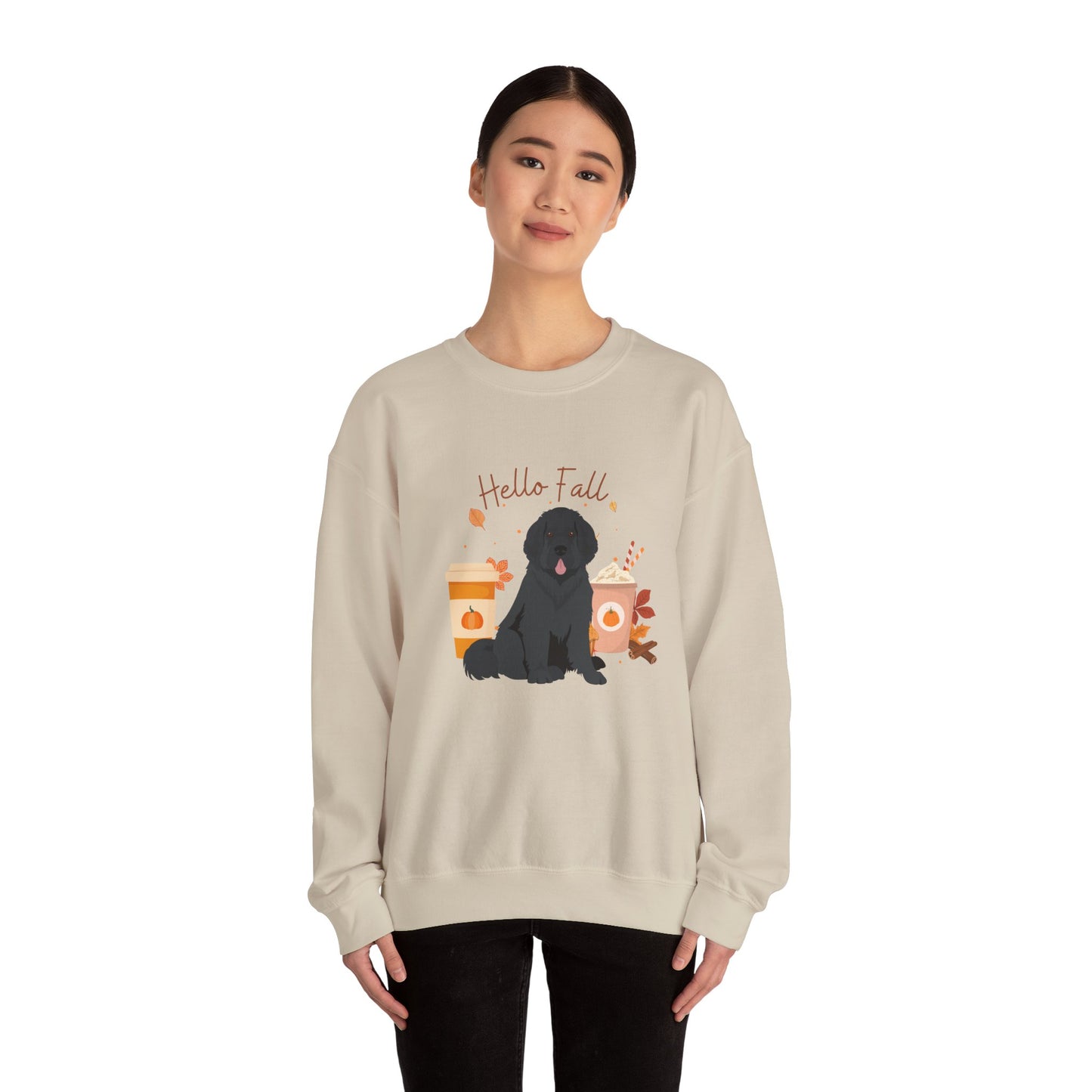 Newfoundland Dog Fall Halloween Unisex Heavy Blend Crewneck Sweatshirt