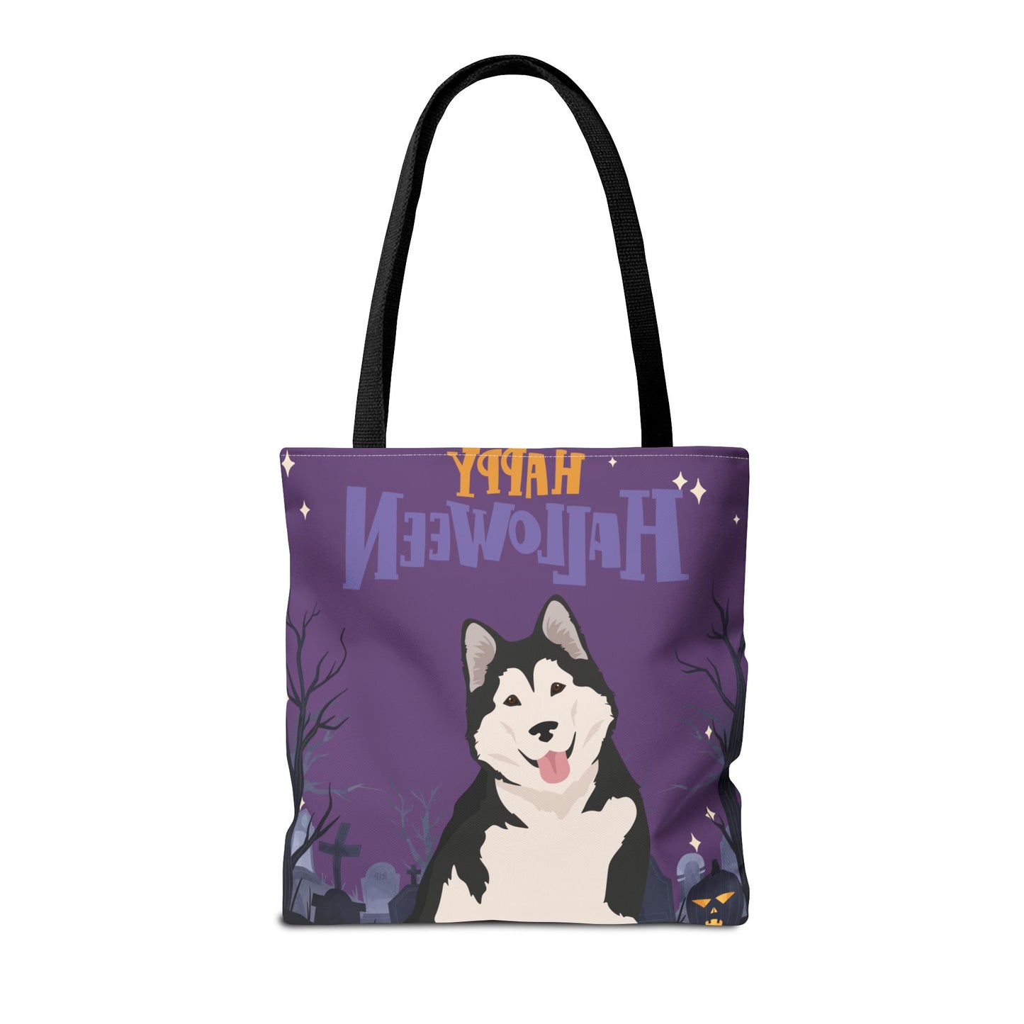 Alaskan Malamute Dog Happy Halloween Tote Bag 16x16