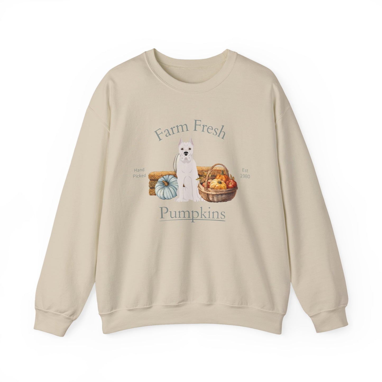 Dogo Argentino Dog Fall Farm Fresh Unisex Heavy Blend Crewneck Sweatshirt
