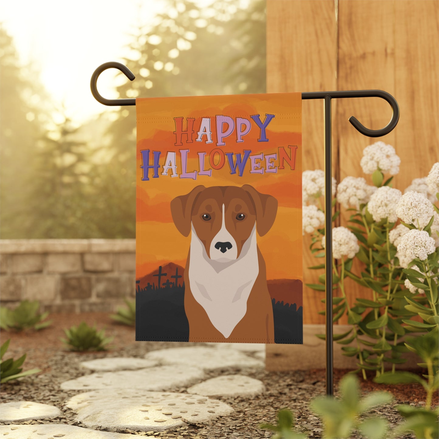 Austrian Pinscher Dog Halloween Garden Flag