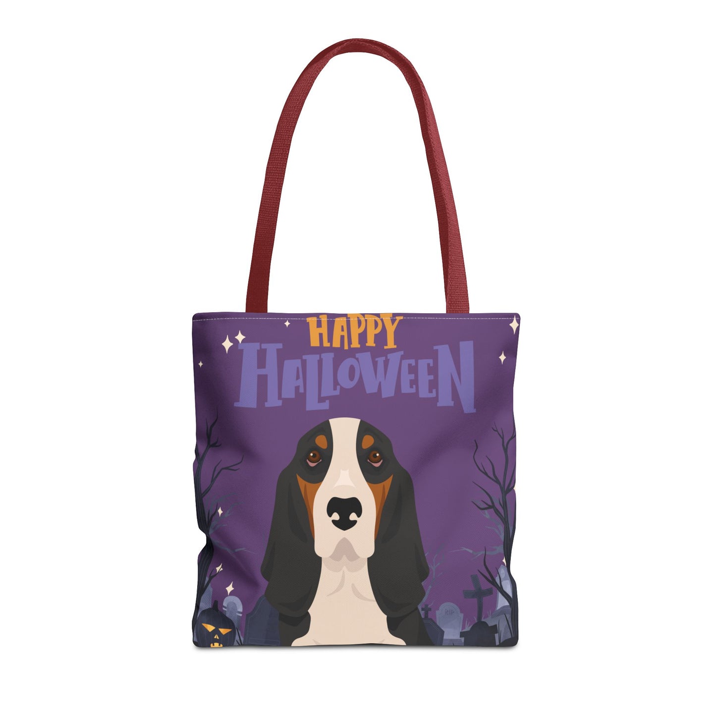 Basset Hound Dog Happy Halloween Tote Bag 16x16
