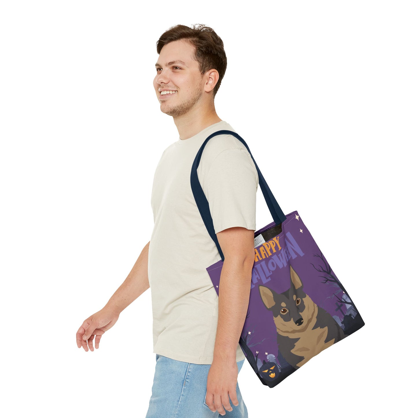 Swedish Vallhund Dog Happy Halloween Tote Bag 16x16
