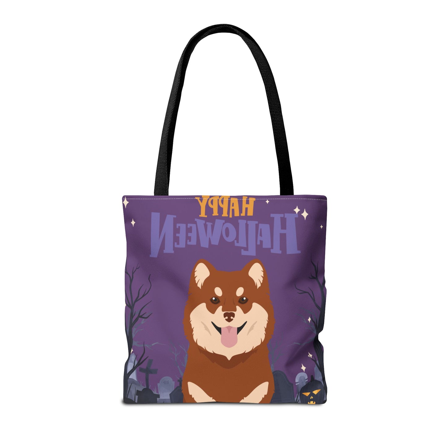 Finnish Lapphund Dog Happy Halloween Tote Bag 16x16