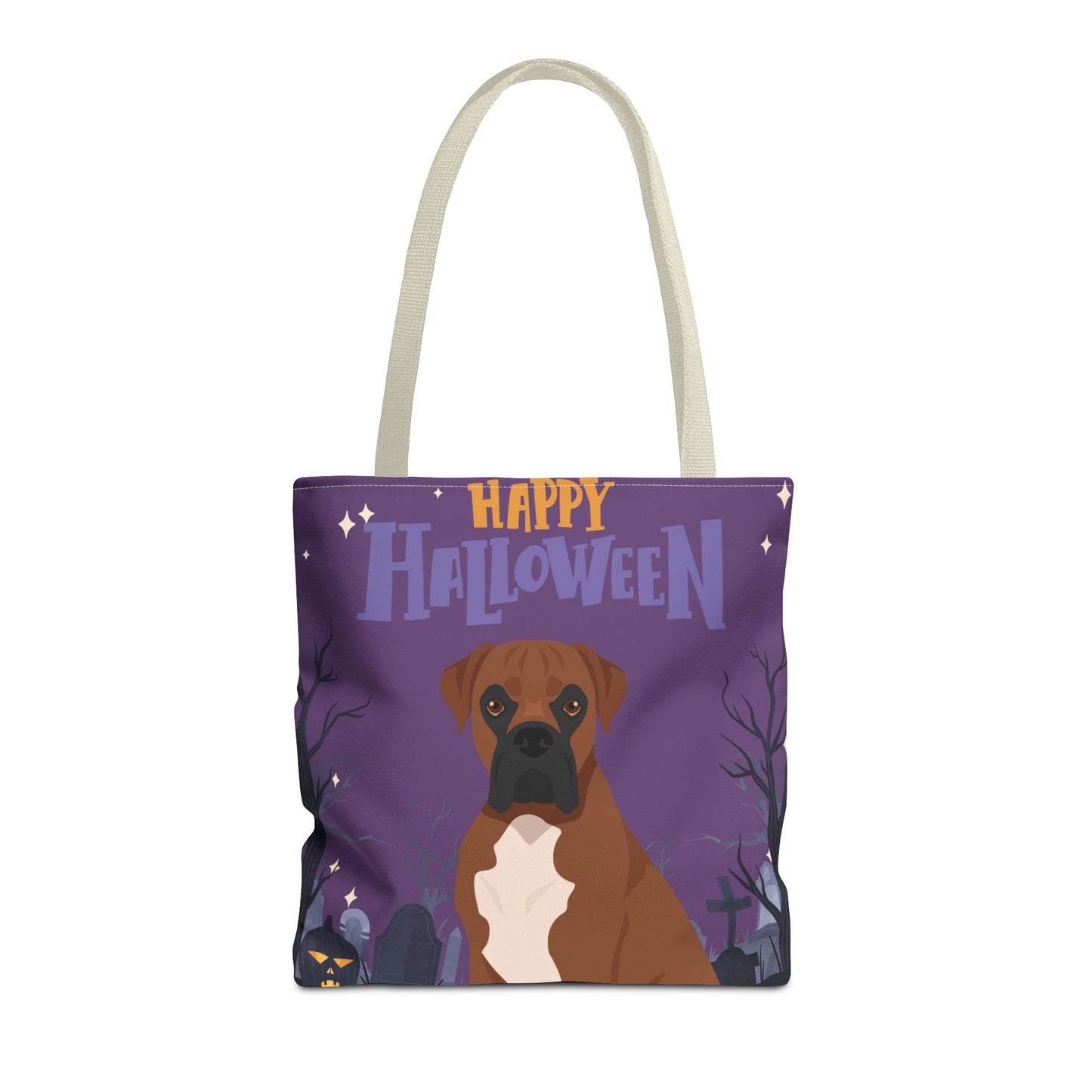 Boxer Dog Happy Halloween Tote Bag 16x16