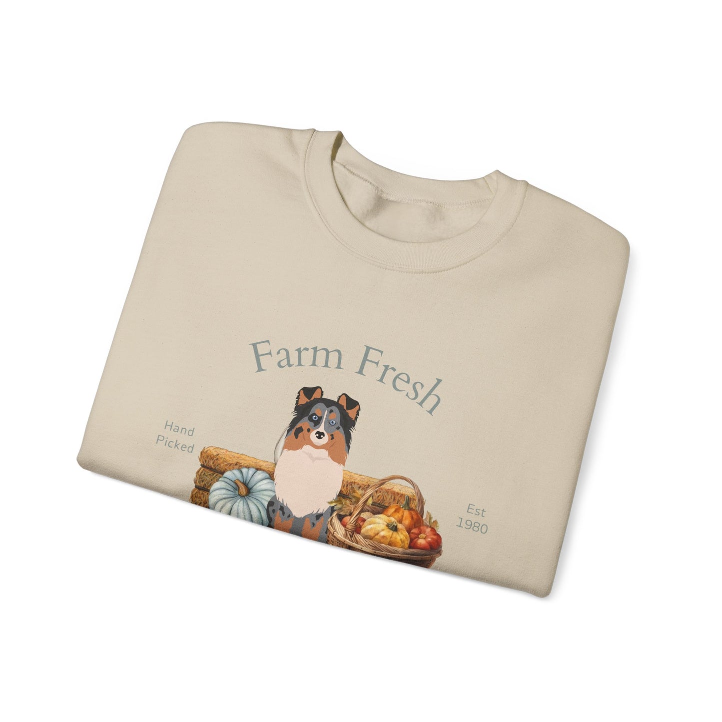 Shetland Sheepdog Dog Fall Farm Fresh Unisex Heavy Blend Crewneck Sweatshirt
