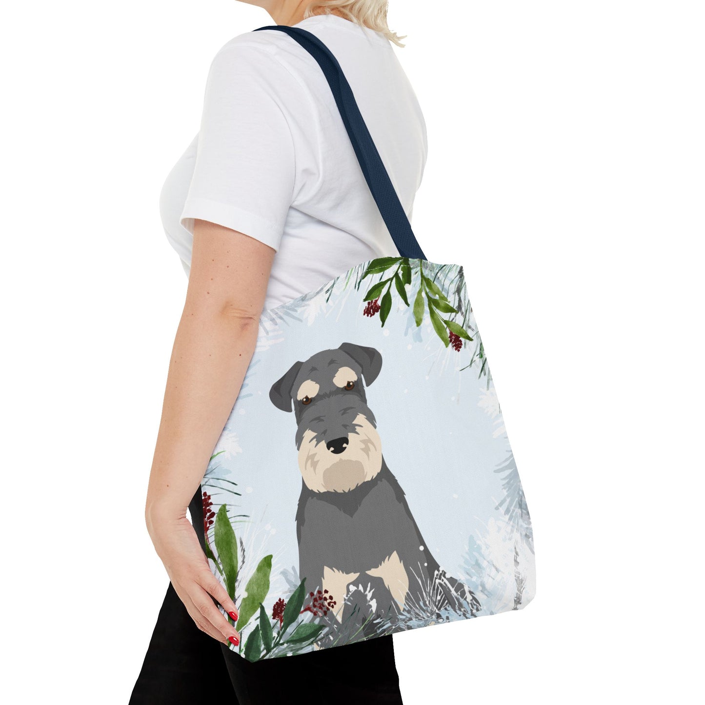 Schnauzer Dog Christmas Holiday Tote Bag 16x16
