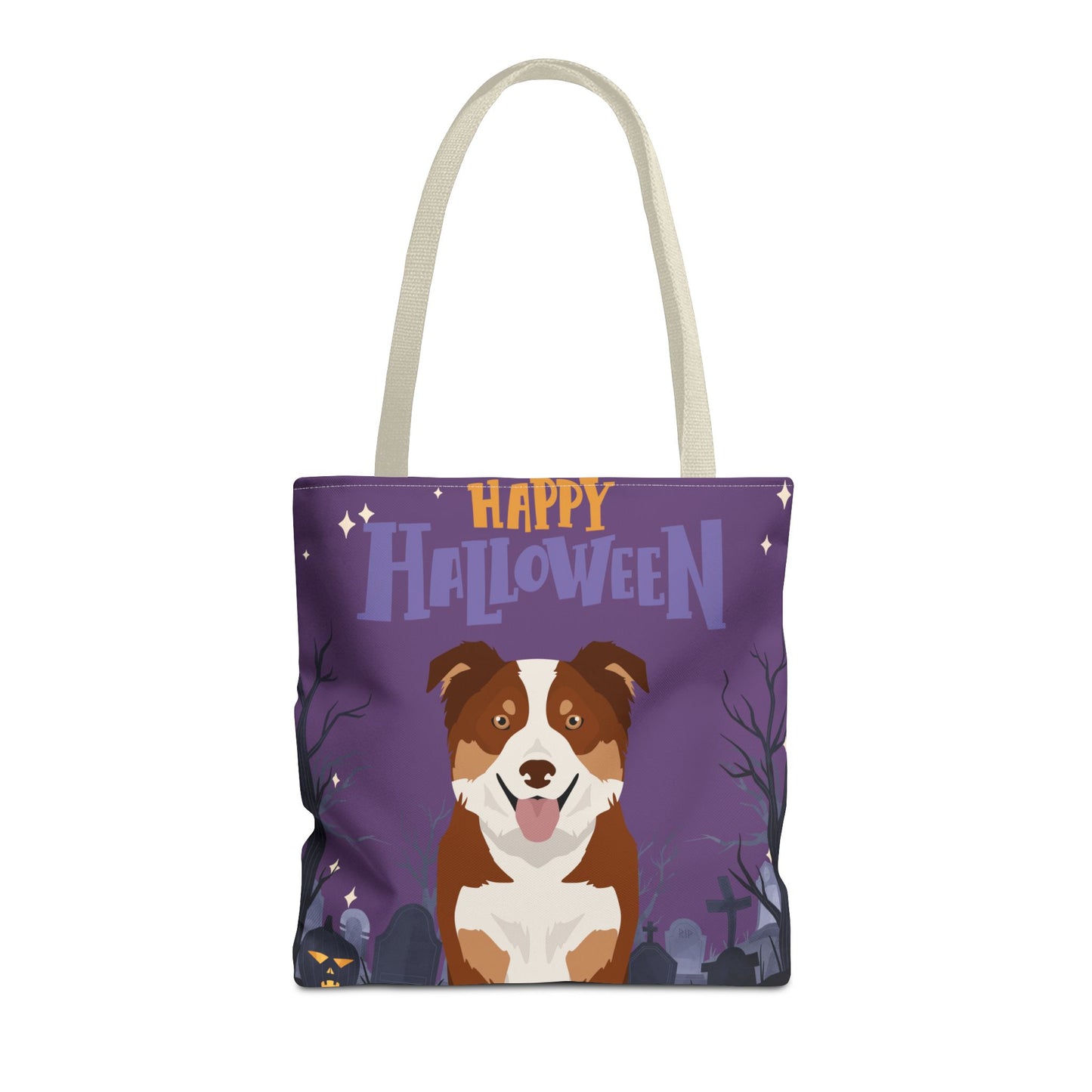 Border Collie Dog Happy Halloween Tote Bag 16x16