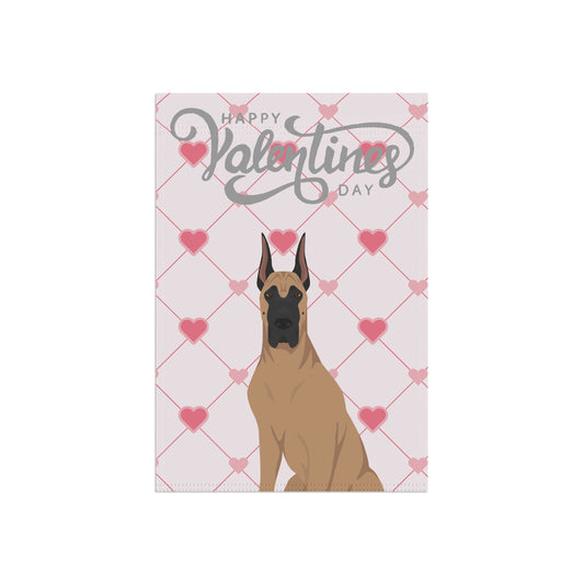 Great Dane Dog Valentines Day Garden Flag