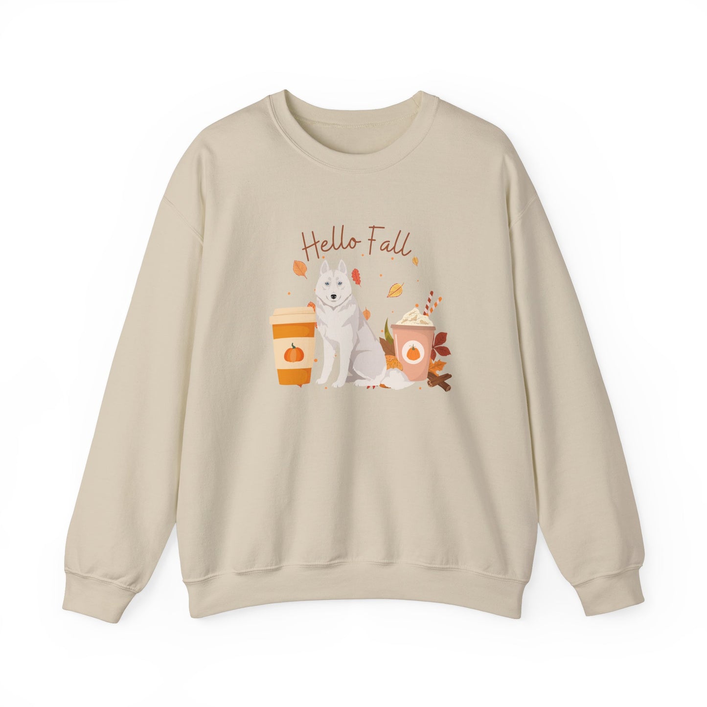 Siberian Husky Dog Fall Halloween Unisex Heavy Blend Crewneck Sweatshirt
