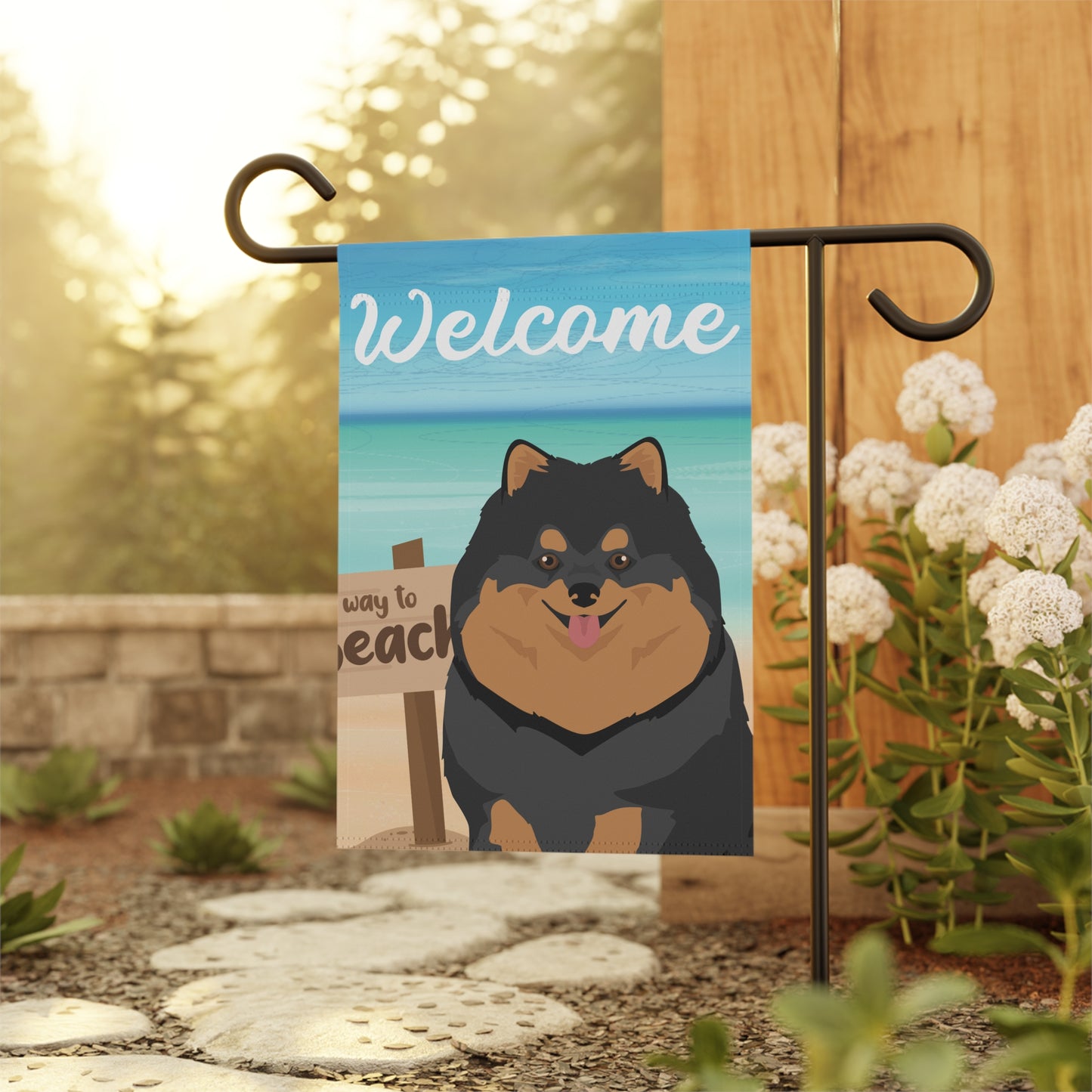 Pomeranian Dog Garden Flag