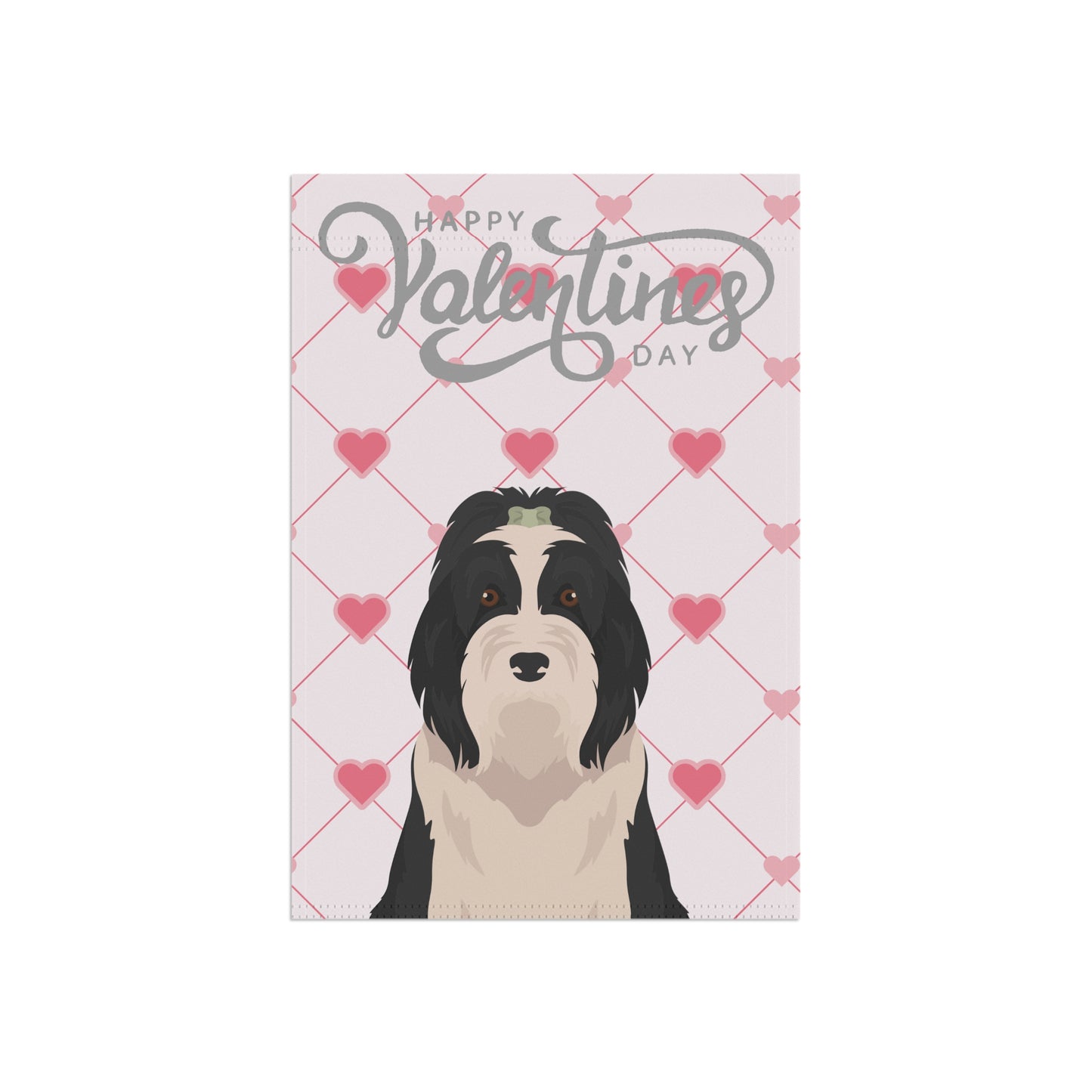 Bearded Collie Valentines Day Garden Flag