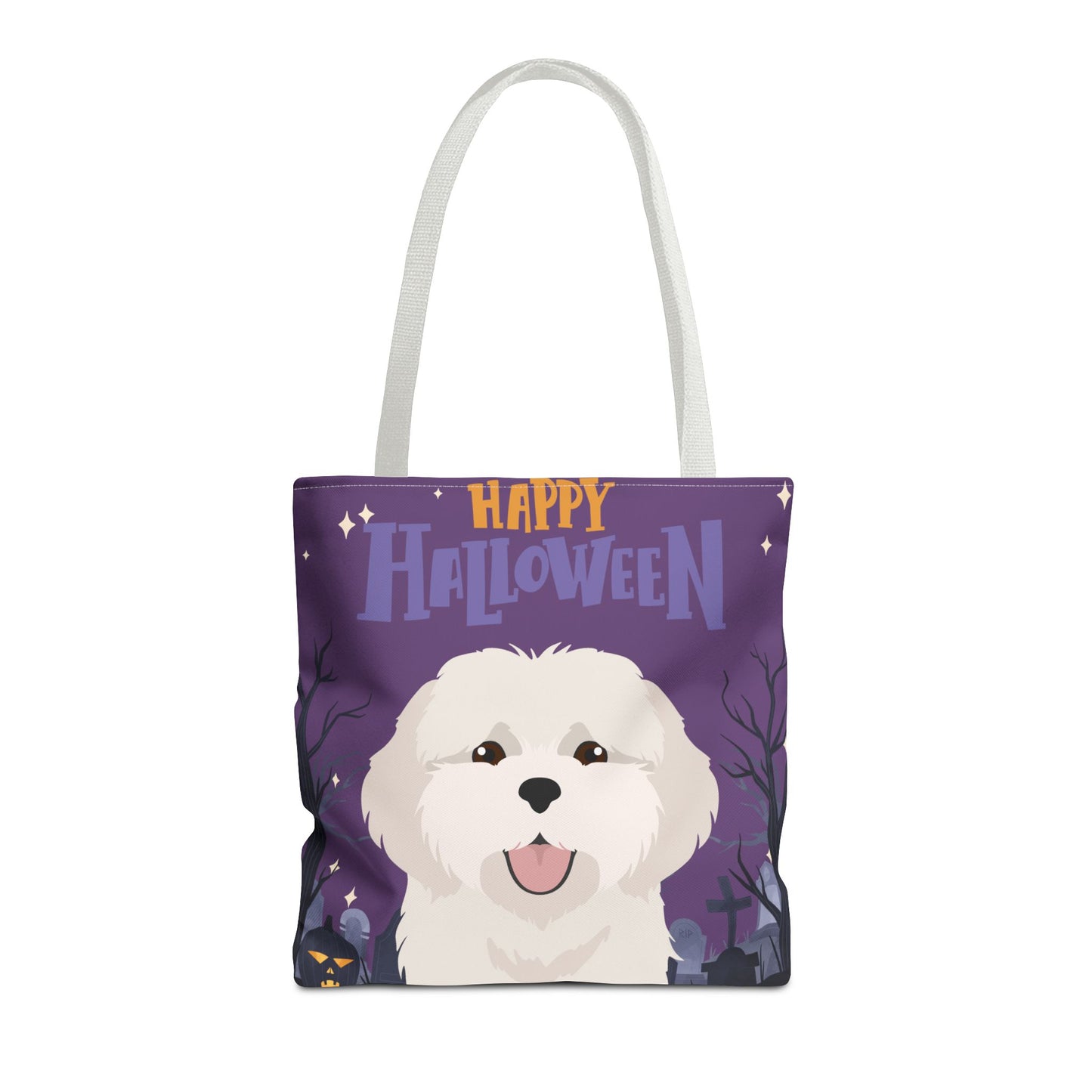 Coton de Tulear Dog Happy Halloween Tote Bag 16x16