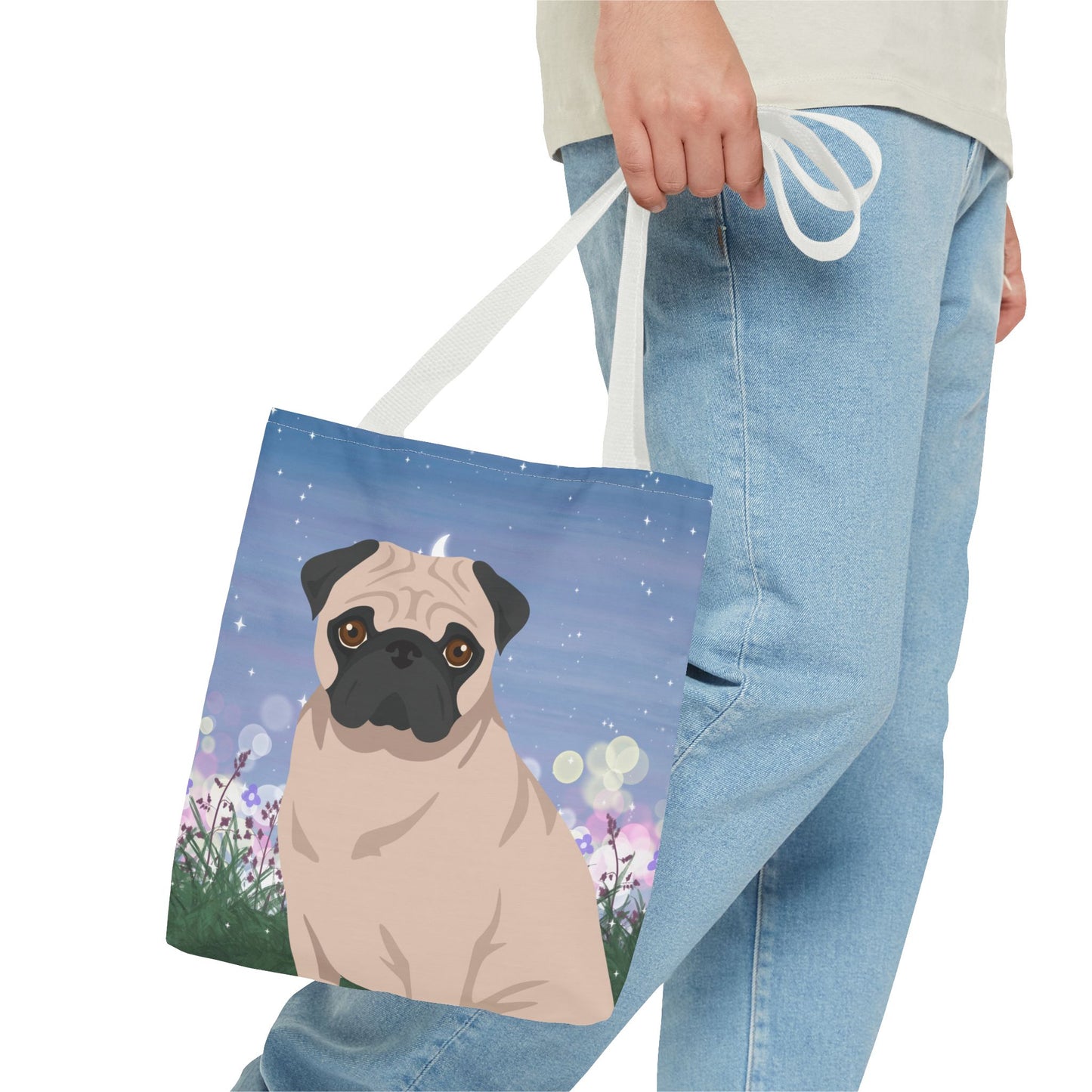 Pug Dog Tote Bag 13x13