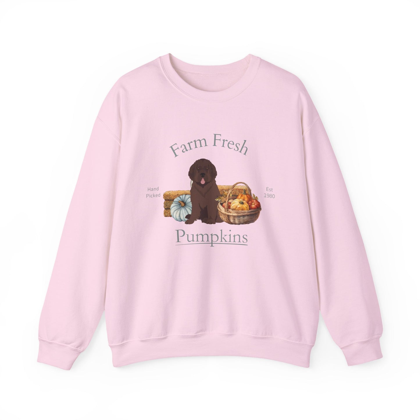 Newfoundland Dog Fall Farm Fresh Unisex Heavy Blend Crewneck Sweatshirt