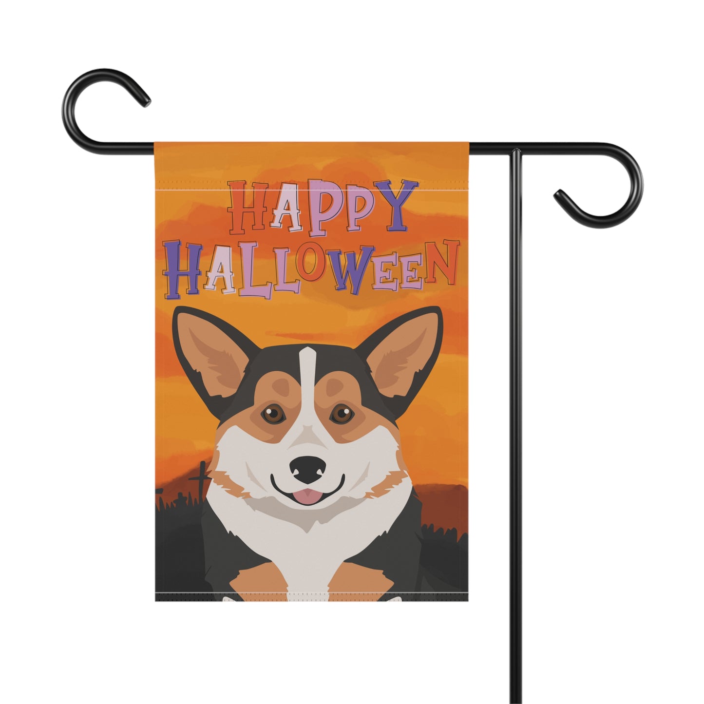 Pembroke Welsh Corgi Dog Halloween Garden Flag