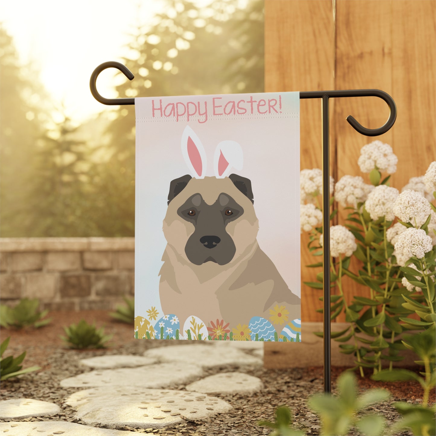 Armenian Gampr Dog Happy Easter Garden Flag