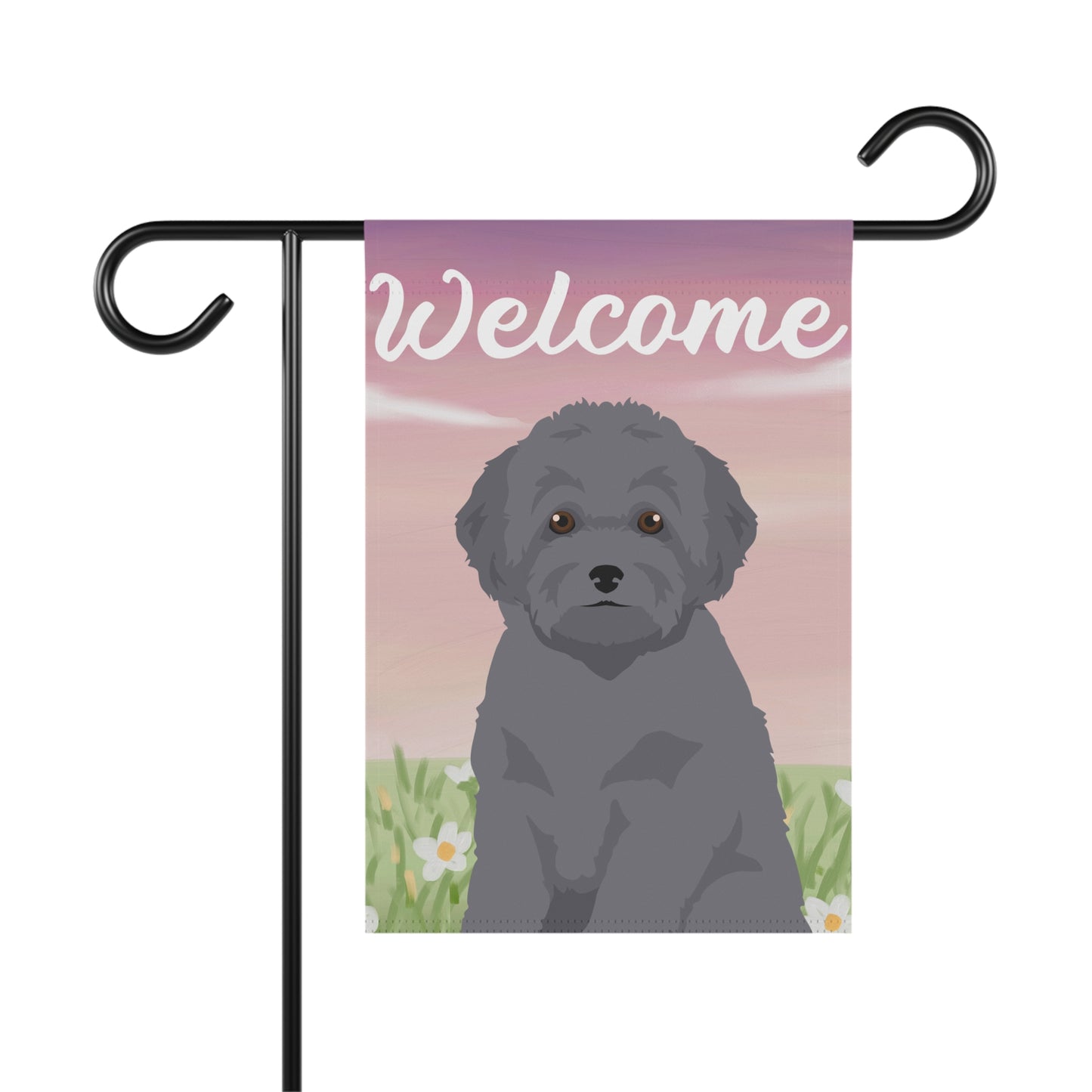 Toy Poodle Dog Welcome Garden Flag
