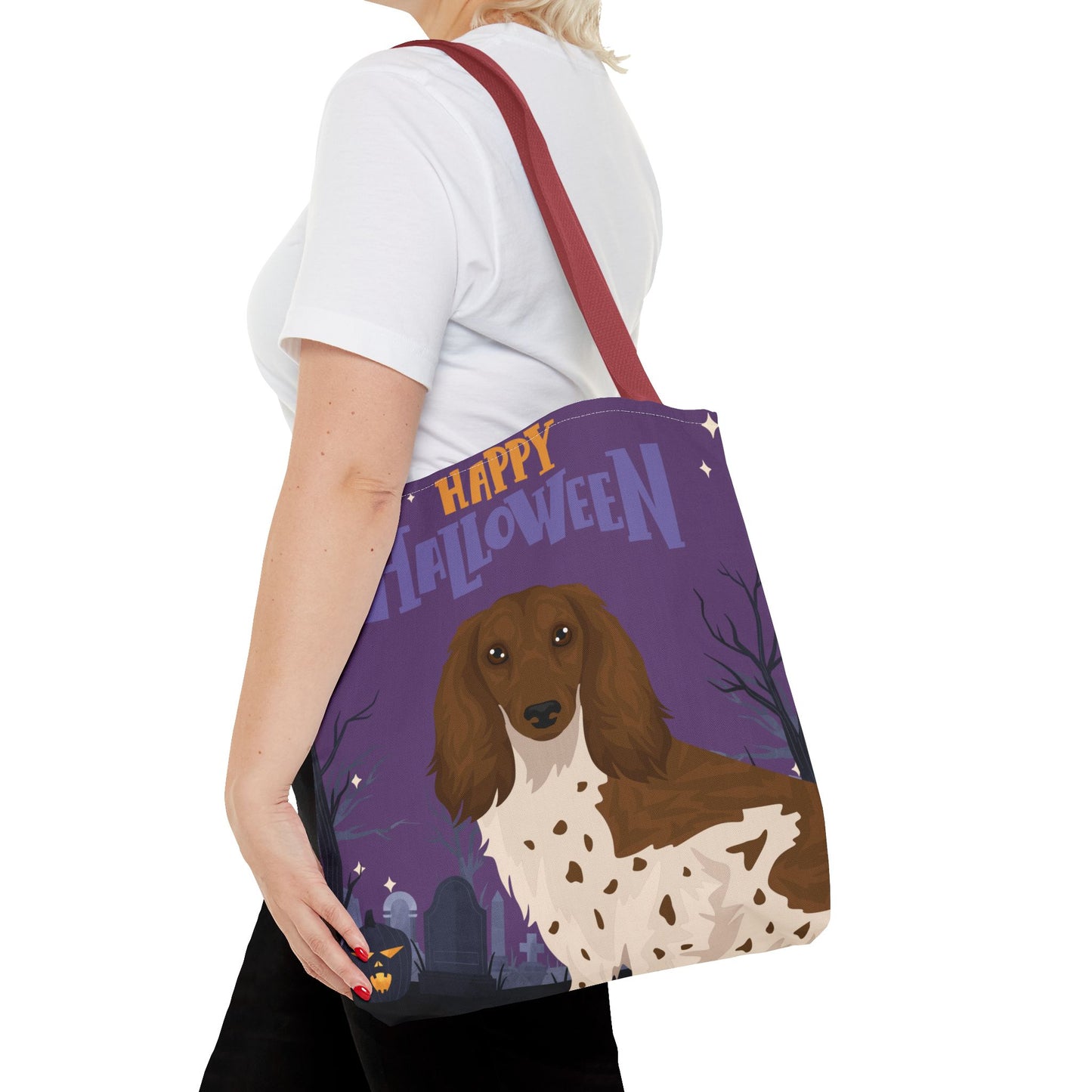 Dachshund Dog Happy Halloween Tote Bag 16x16
