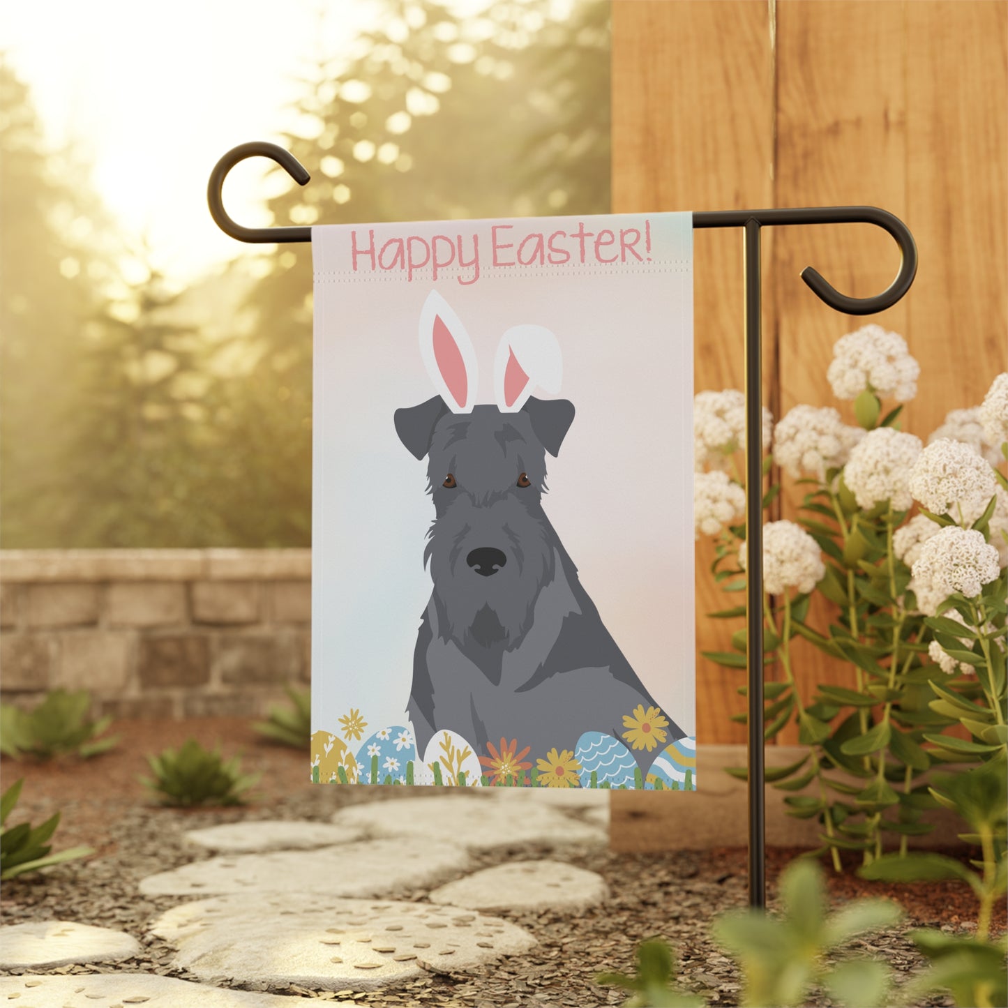 Kerry Blue Terrier Dog Happy Easter Garden Flag