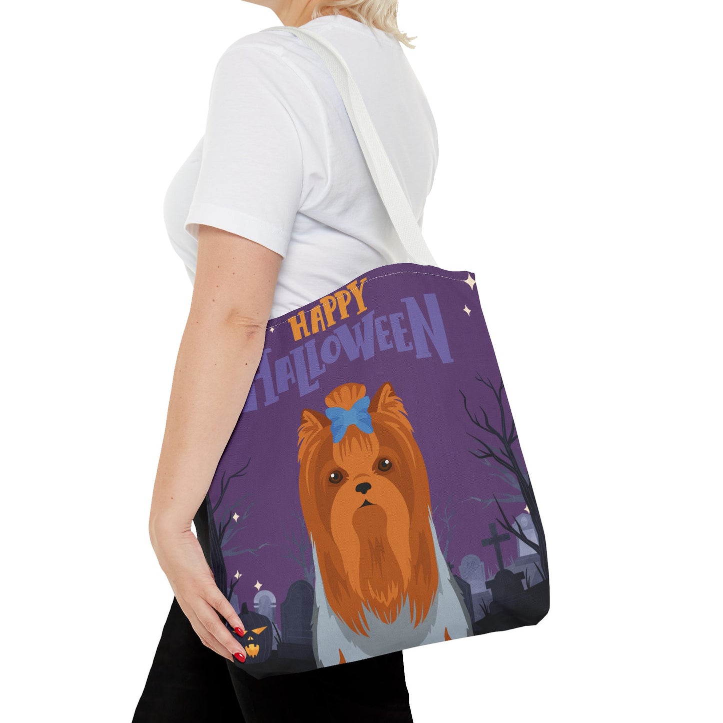 Yorkshire Terrier Dog Happy Halloween Tote Bag 16x16